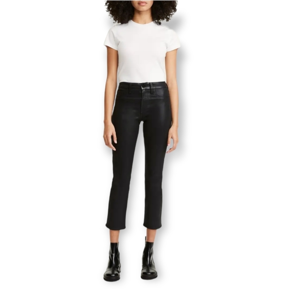 Jen7 by 7 for all Mankind coated ankle straight leg jeans size 0
